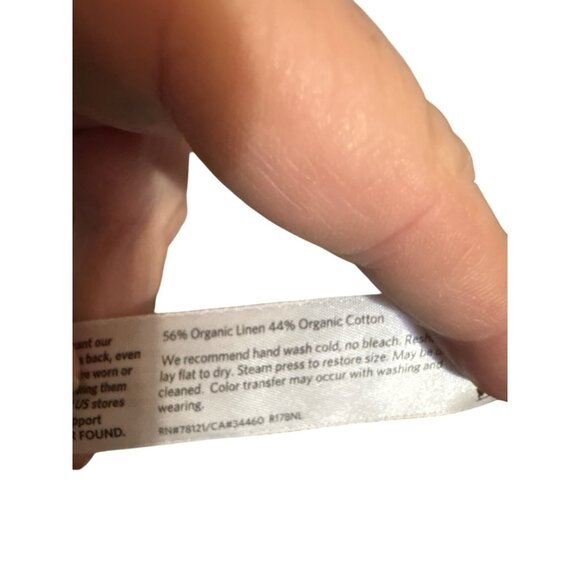 Eileen Fisher Womens L Striped Organic Linen & Cotton Button Shoulder Sweater W - Picture 5 of 6